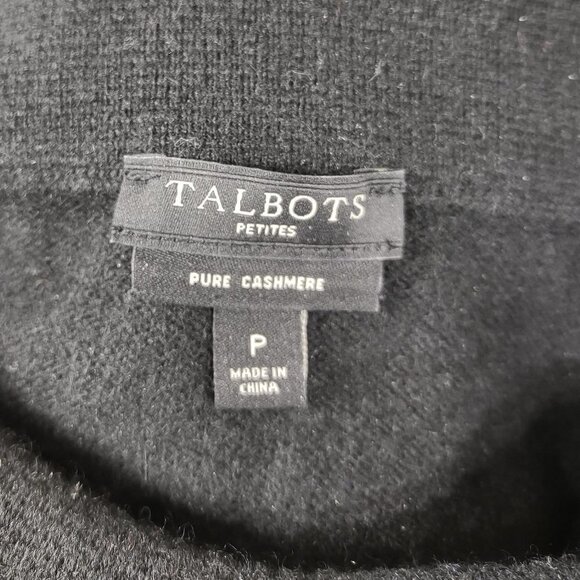 Talbots black rolled collar 100% Cashmere pullover sweater ladies size P - Picture 6 of 7